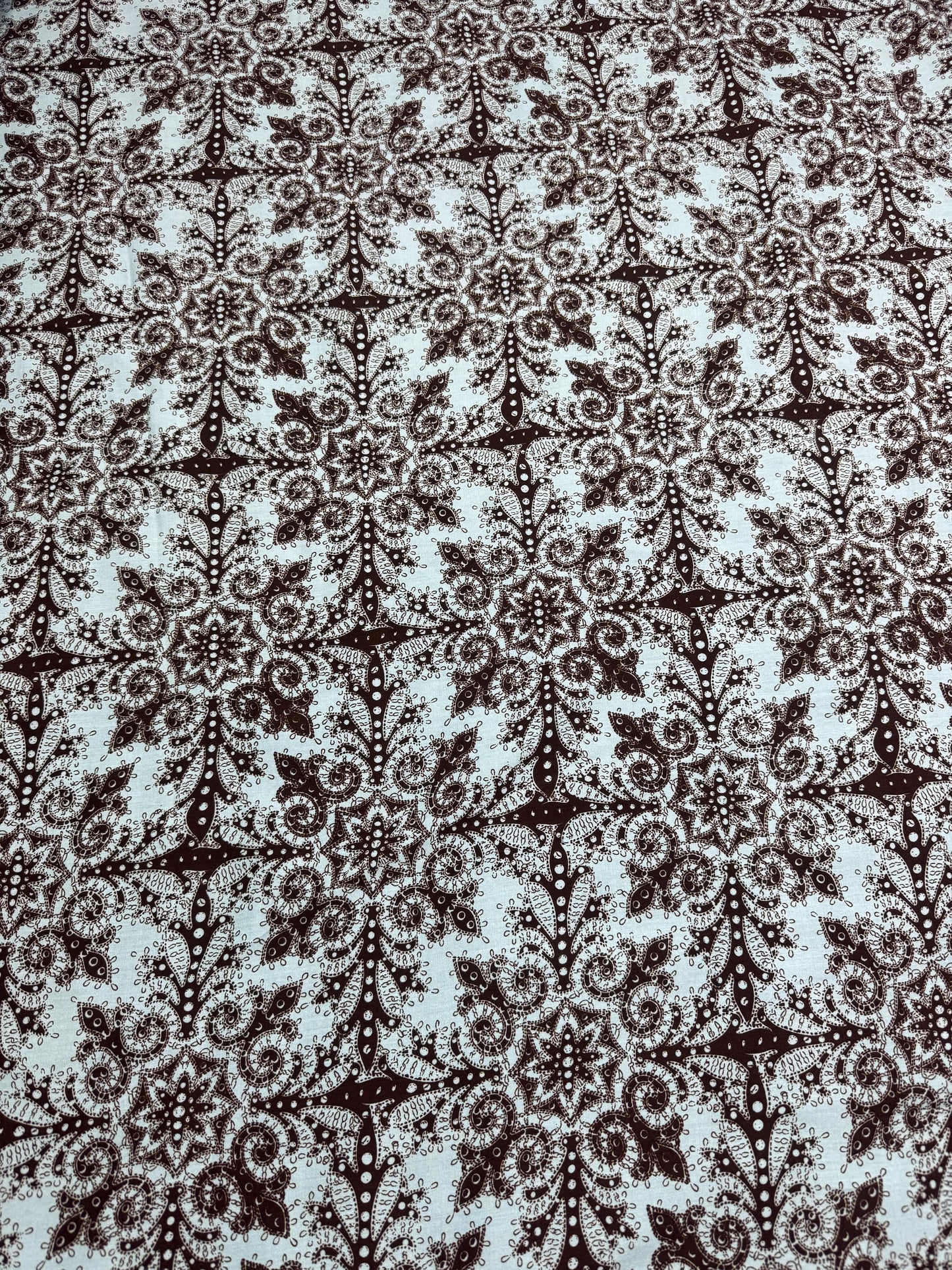 Brown Paisley Bandana Viscose Dress Fabric | Sold by the Metre