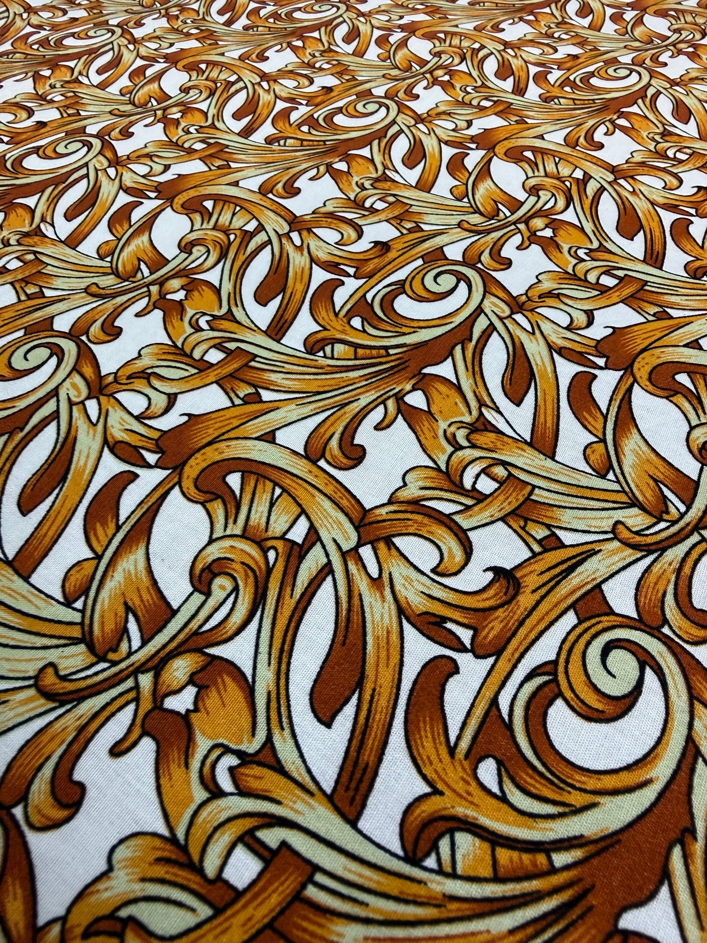 Baroque Scroll Viscose Dress Fabric | Sold by the Metre