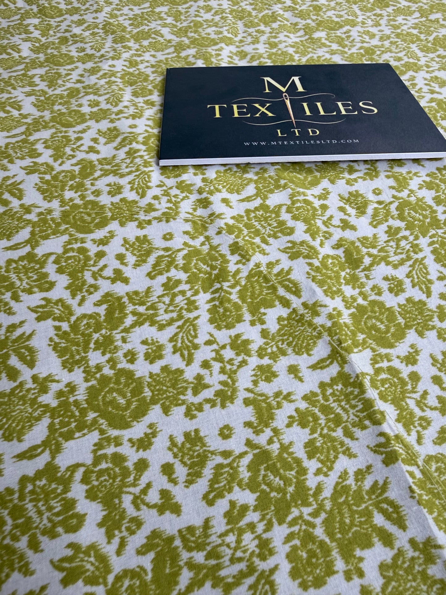 Olive & Taupe Ditsy Floral Cotton Dress Fabric | Sold by the Metre