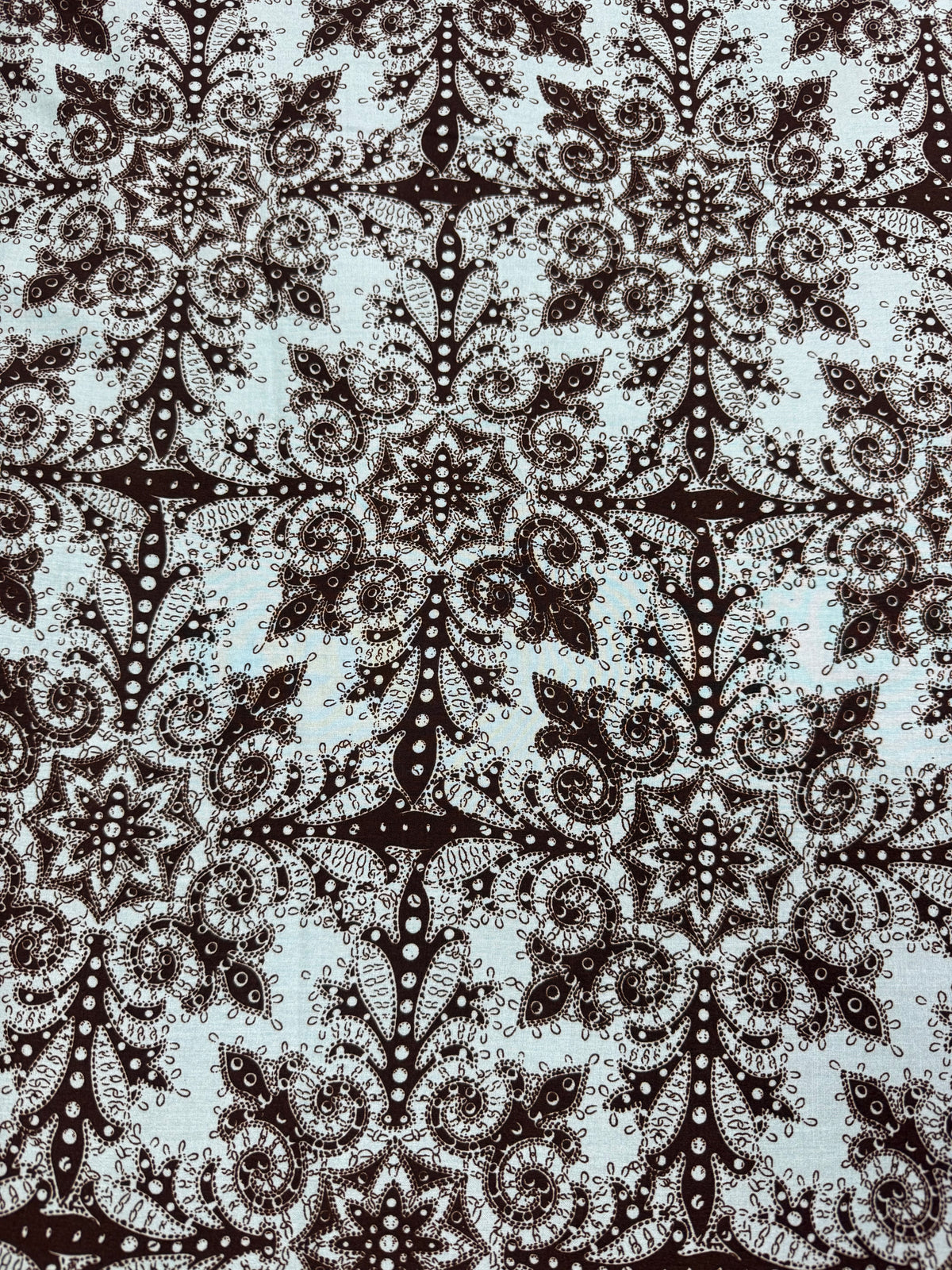 Brown Paisley Bandana Viscose Dress Fabric | Sold by the Metre