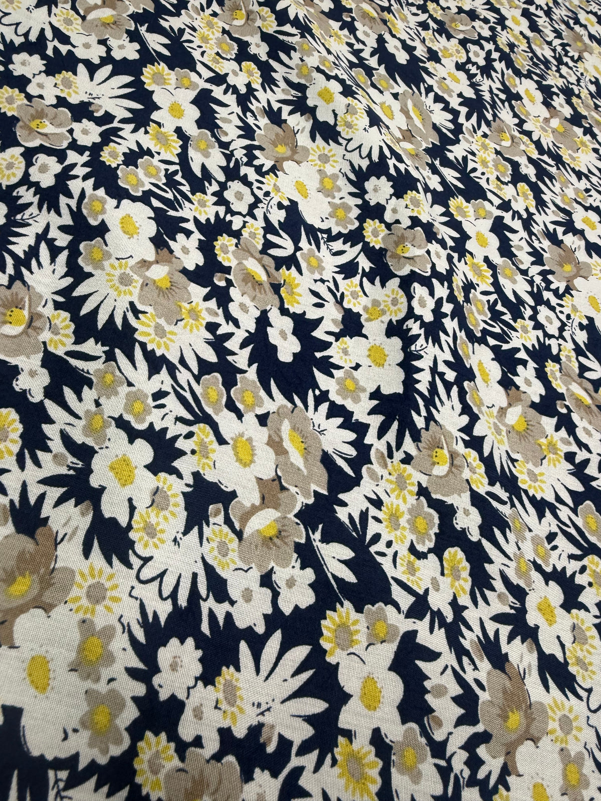 Daisy Meadow Viscose Dress Fabric | Sold by the Metre