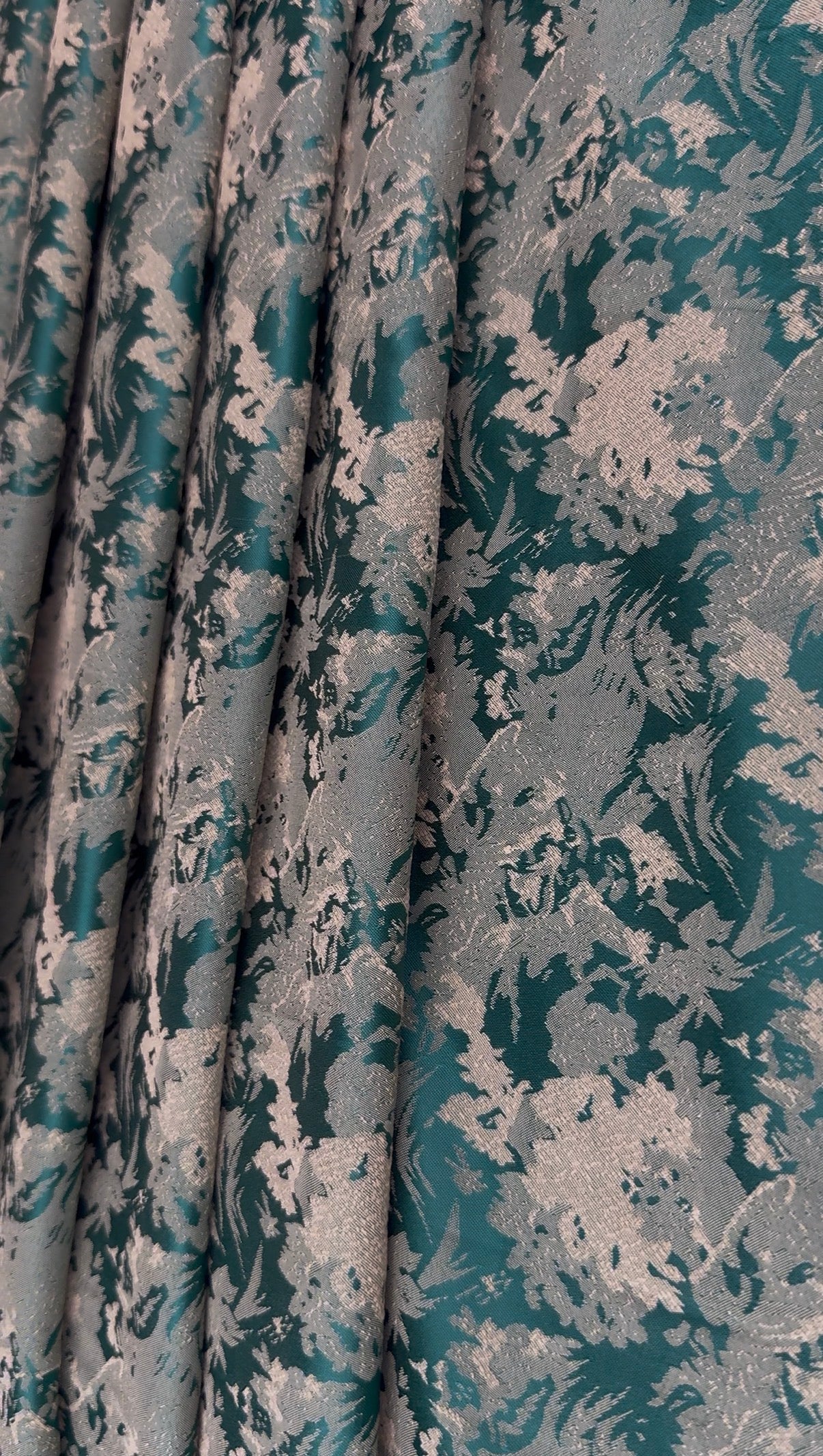 Emerald Green Floral Jacquard Brocade Fabric | Sold by the Metre