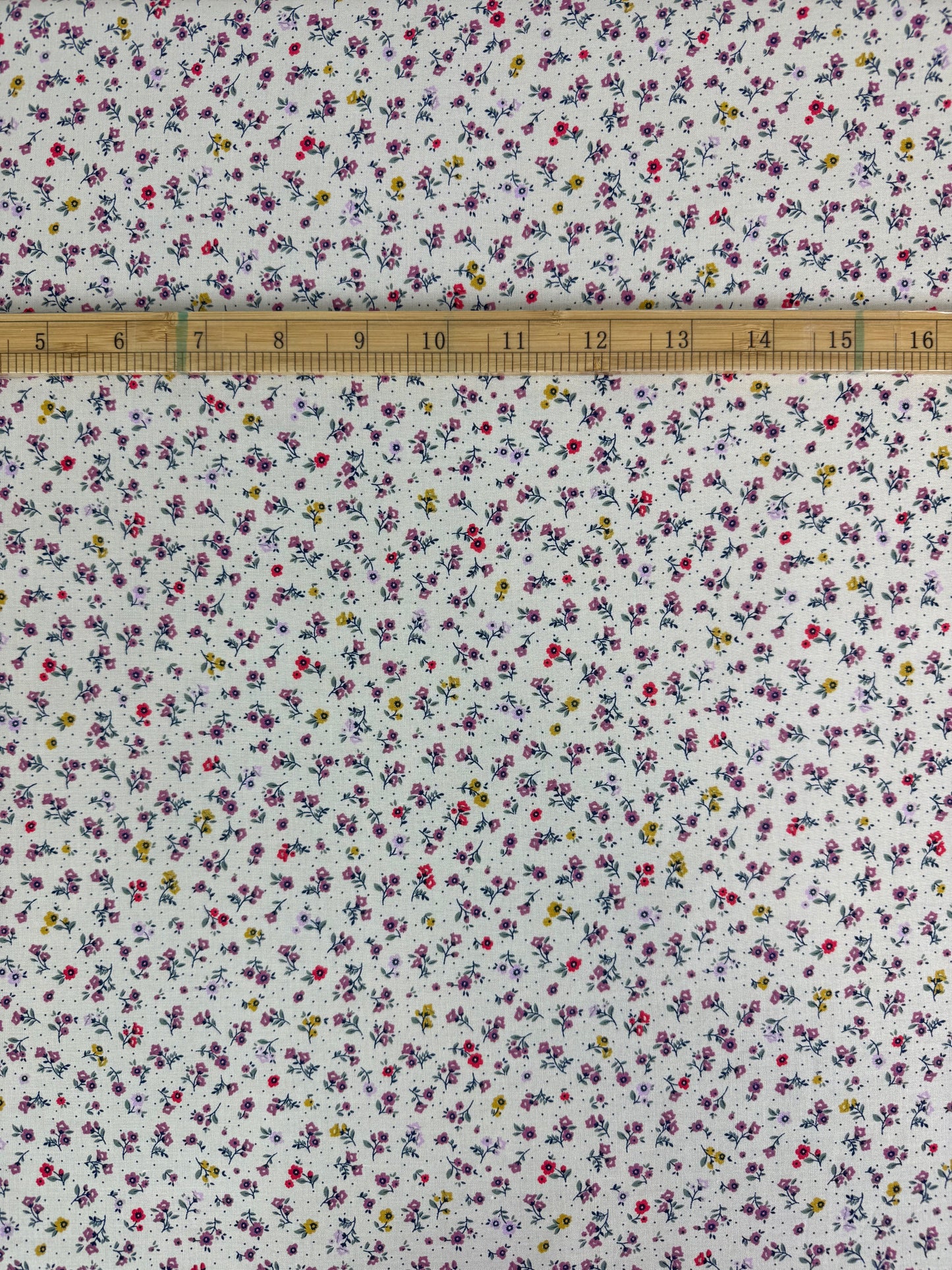 Multicolour Ditsy on Ivory Viscose Dress Fabric | Sold by the Metre