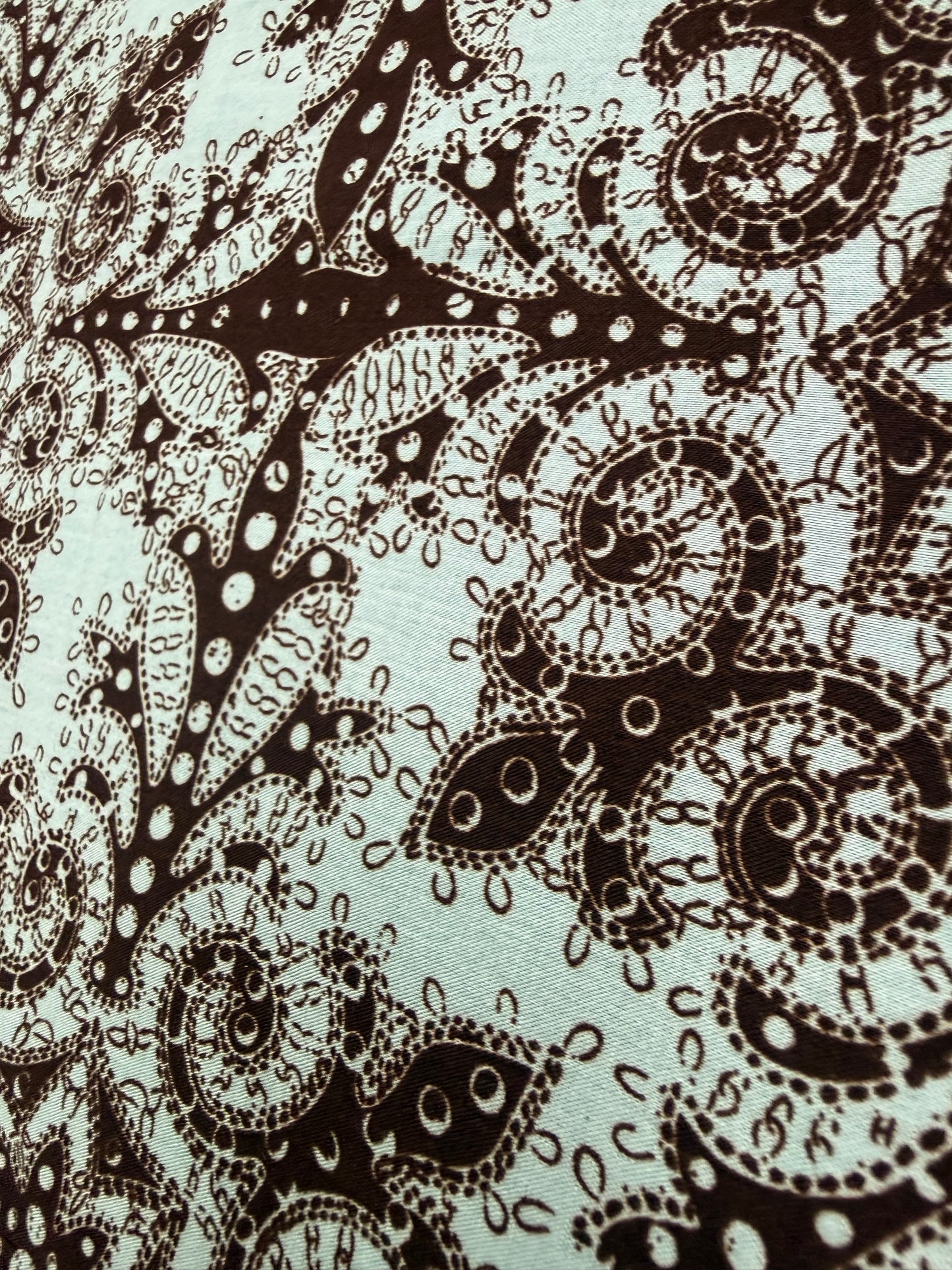 Brown Paisley Bandana Viscose Dress Fabric | Sold by the Metre