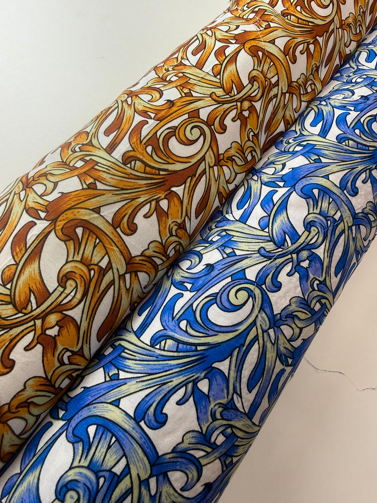 Baroque Scroll Viscose Dress Fabric | Sold by the Metre