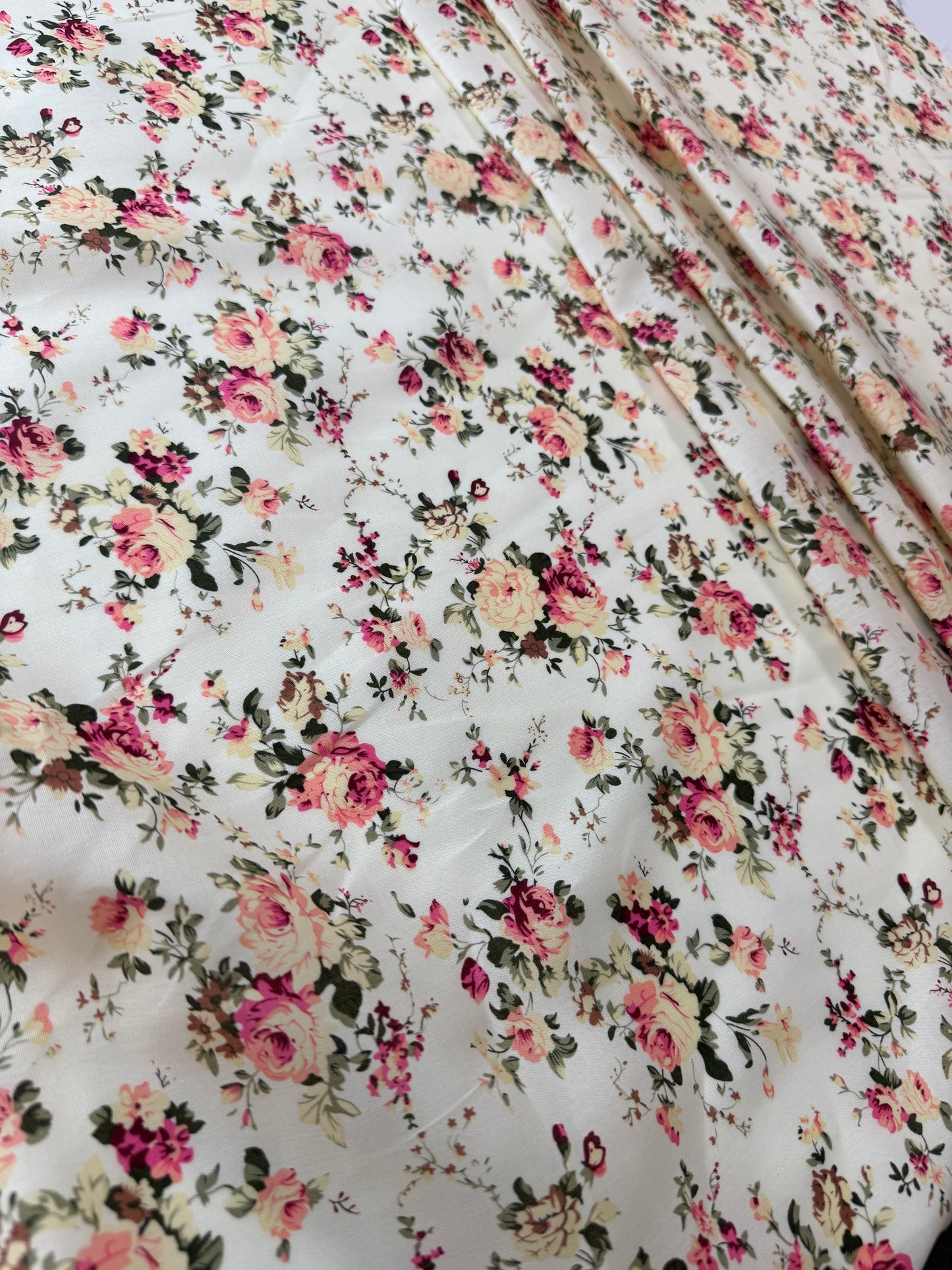 Vintage Rose Cotton Dress Fabric | Sold by the Metre