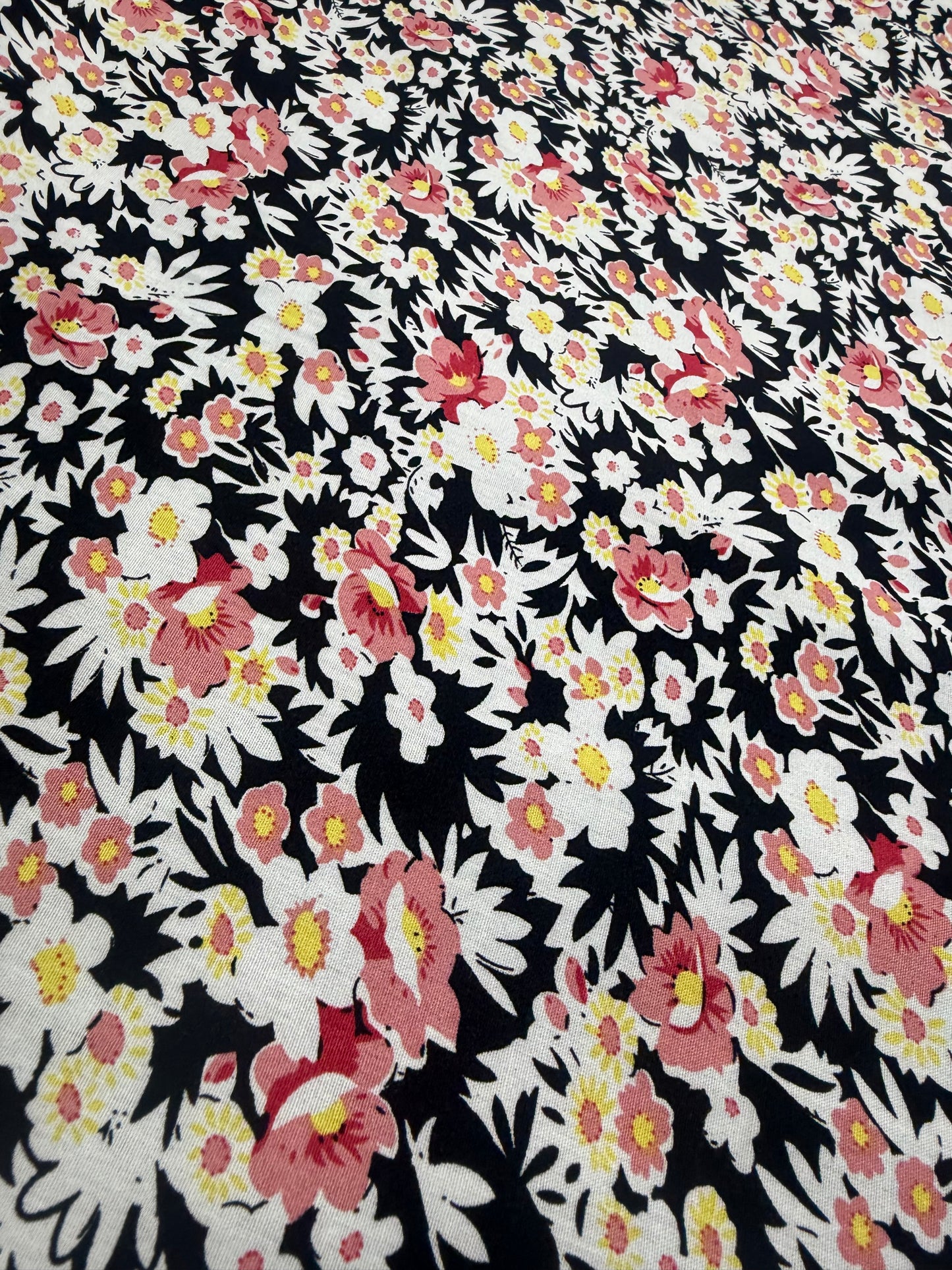 Daisy Meadow Viscose Dress Fabric | Sold by the Metre