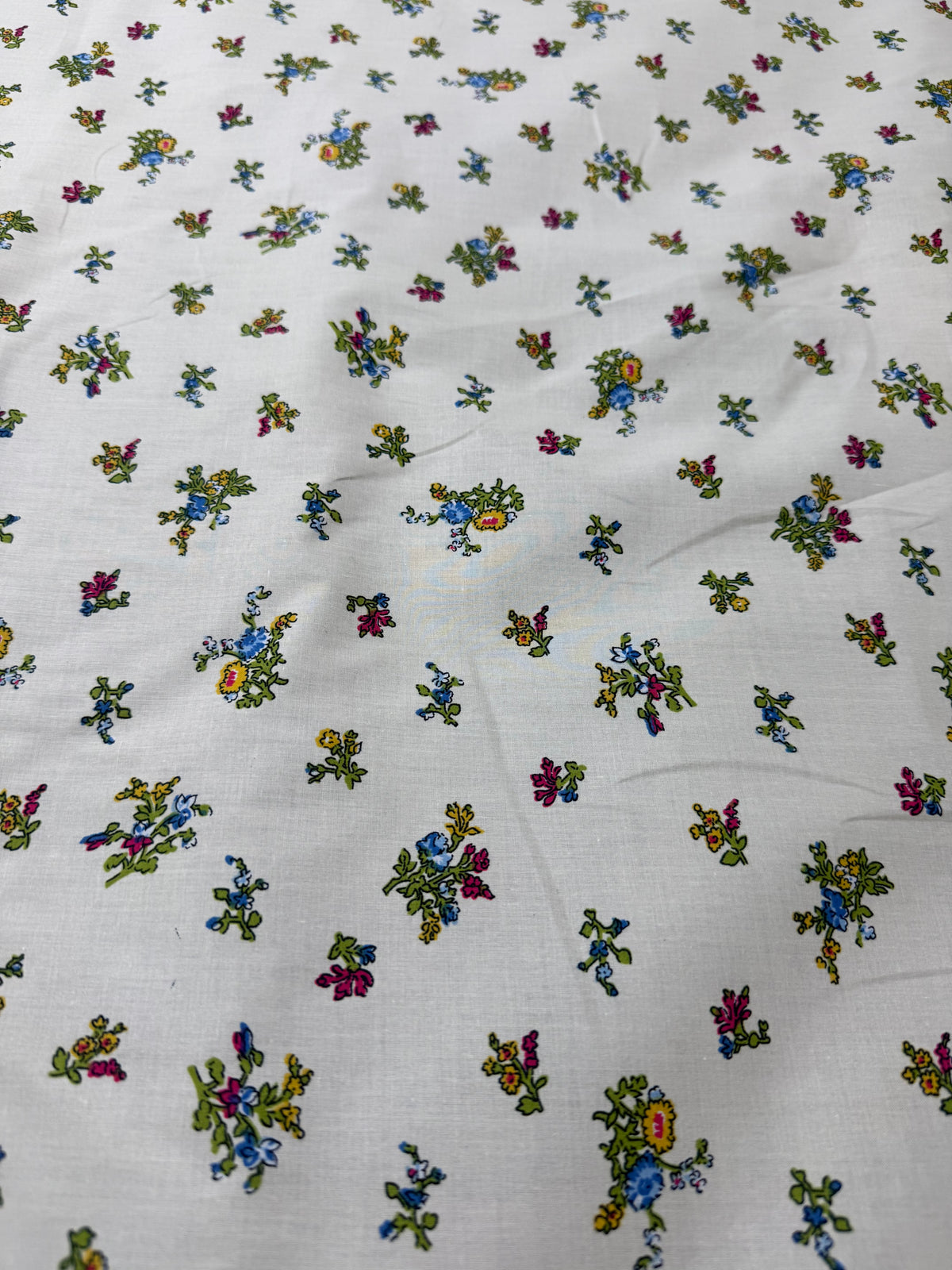 Folk Ditsy on Cream Cotton Dress Fabric | Sold by the Metre