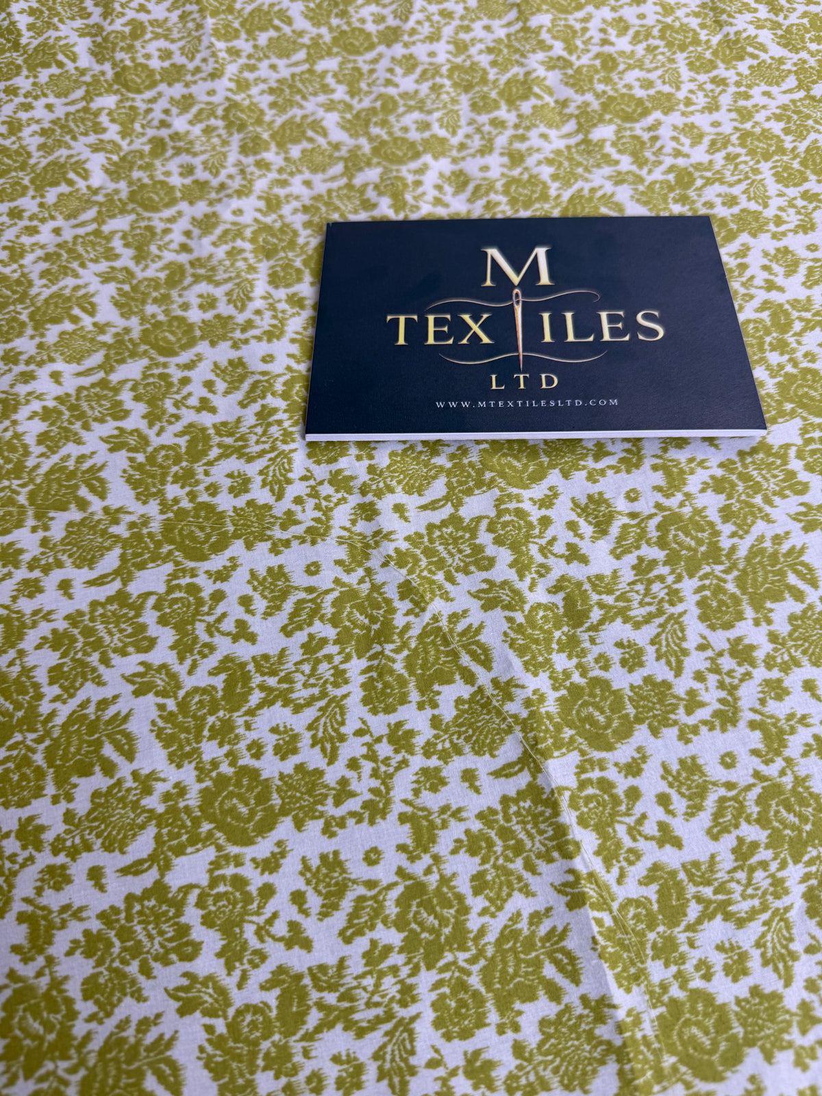 Olive & Taupe Ditsy Floral Cotton Dress Fabric | Sold by the Metre