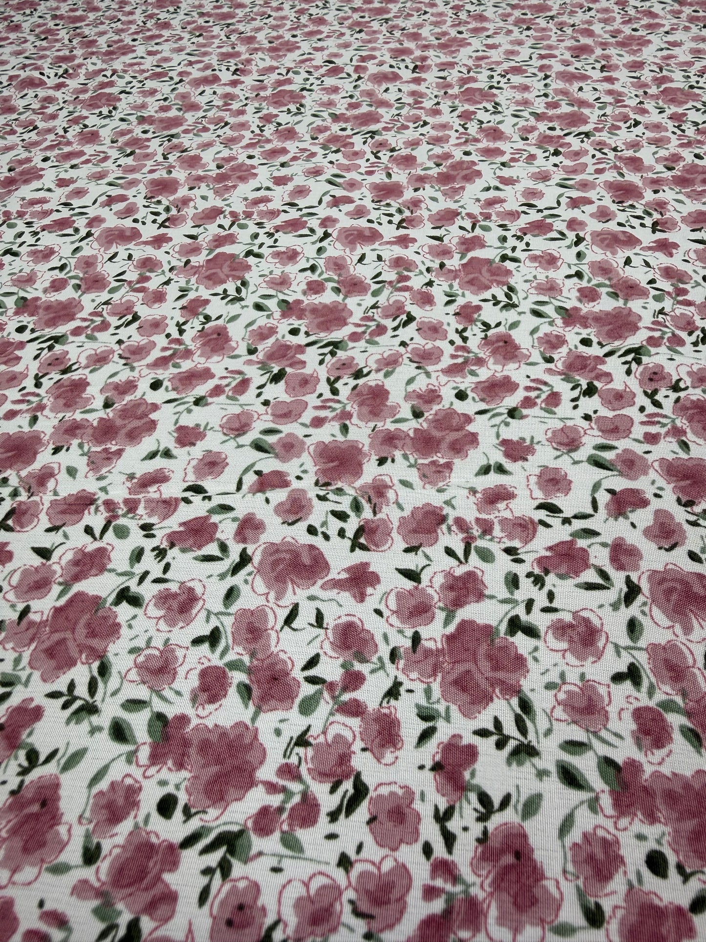 Dusty Pink Rose Trail Polyester Dress Fabric | Sold by the Metre