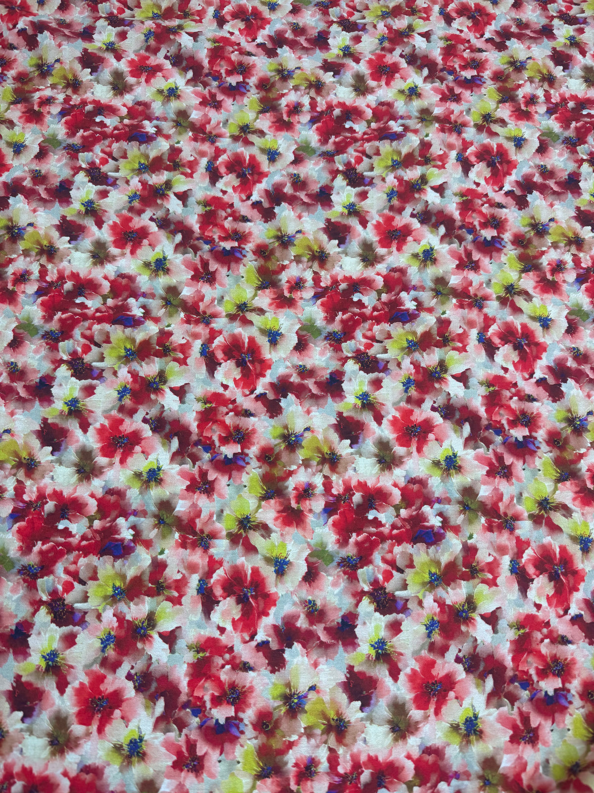 Red Watercolour Poppy Viscose Dress Fabric | Sold by the Metre