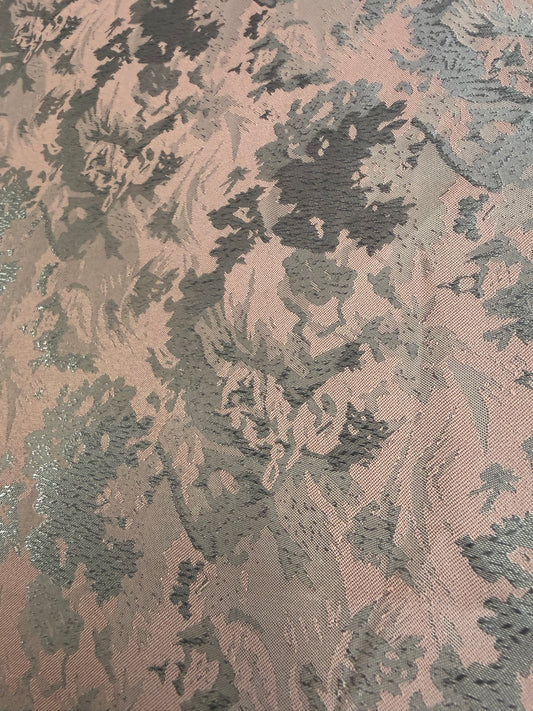 Dusty Pink Floral Jacquard Brocade Fabric | Sold by the Metre