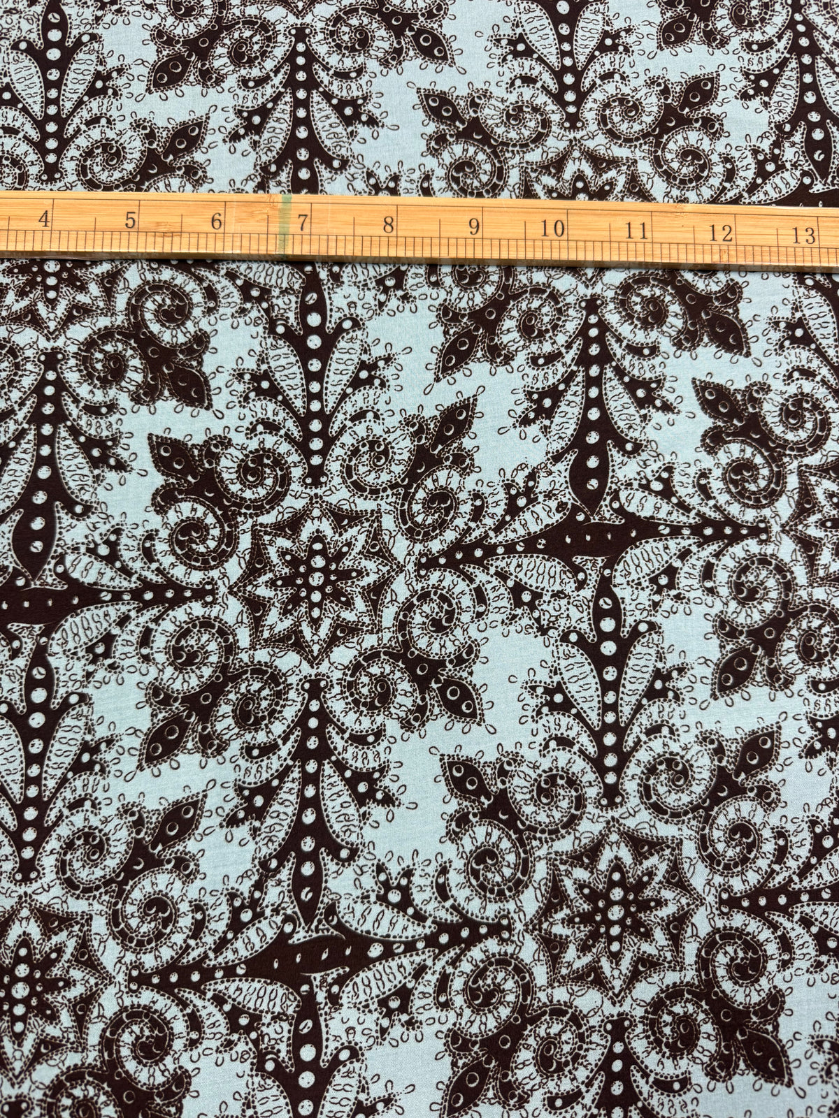 Brown Paisley Bandana Viscose Dress Fabric | Sold by the Metre