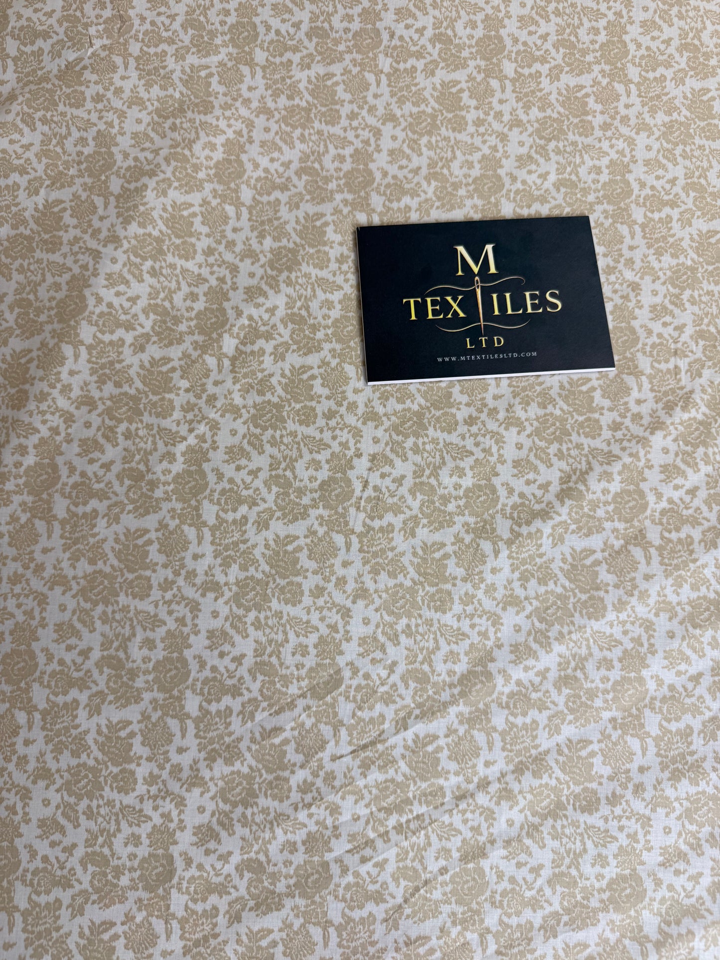 Olive & Taupe Ditsy Floral Cotton Dress Fabric | Sold by the Metre