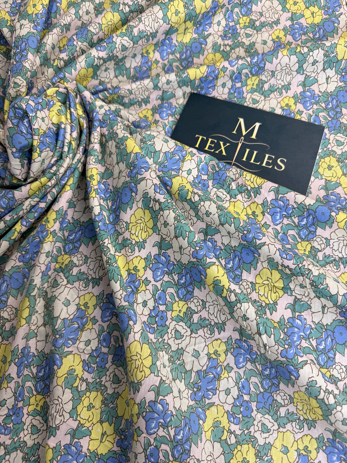 Pastel Rose Garden Cotton Dress Fabric | Sold by the Metre