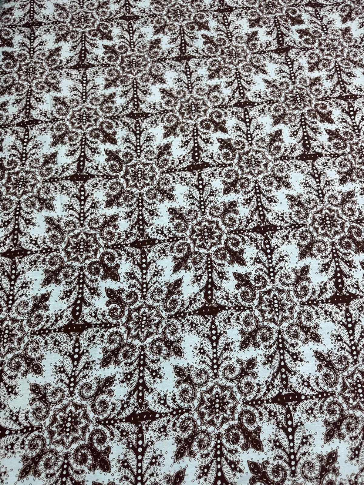 Brown Paisley Bandana Viscose Dress Fabric | Sold by the Metre