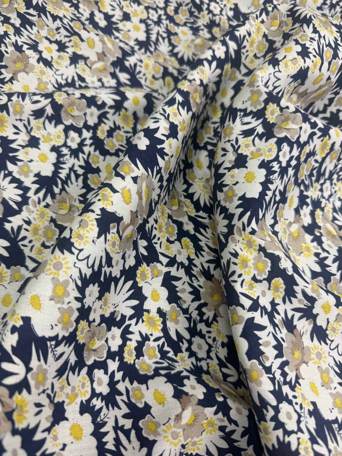 Daisy Meadow Viscose Dress Fabric | Sold by the Metre