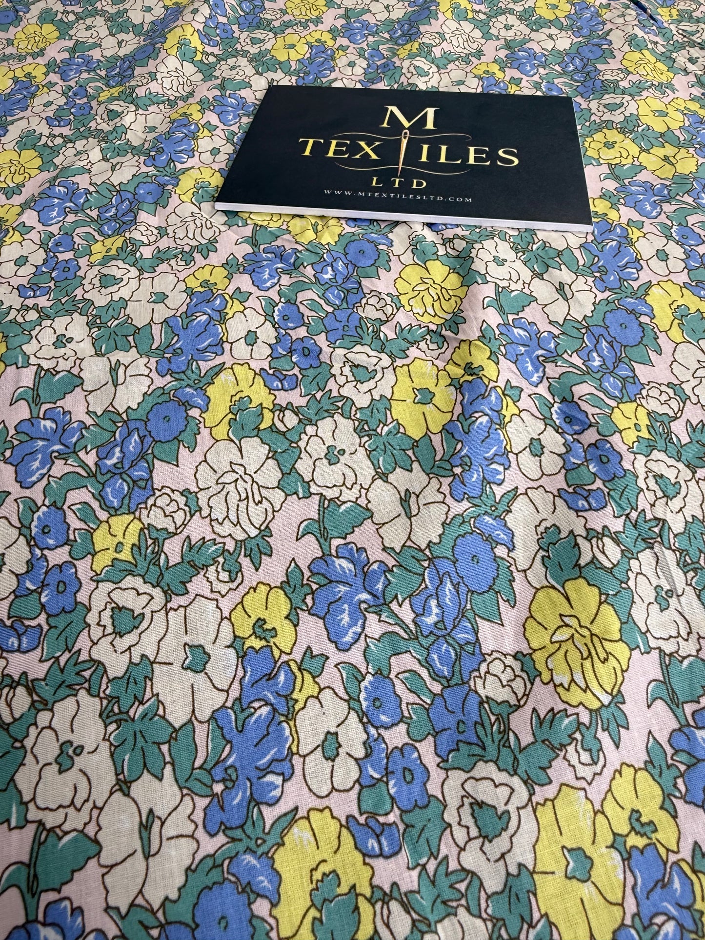 Pastel Rose Garden Cotton Dress Fabric | Sold by the Metre