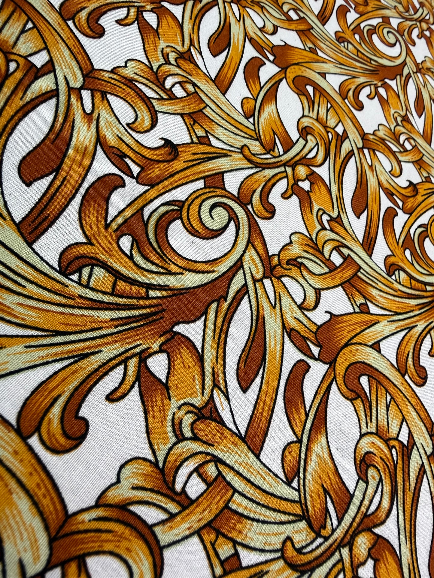 Baroque Scroll Viscose Dress Fabric | Sold by the Metre