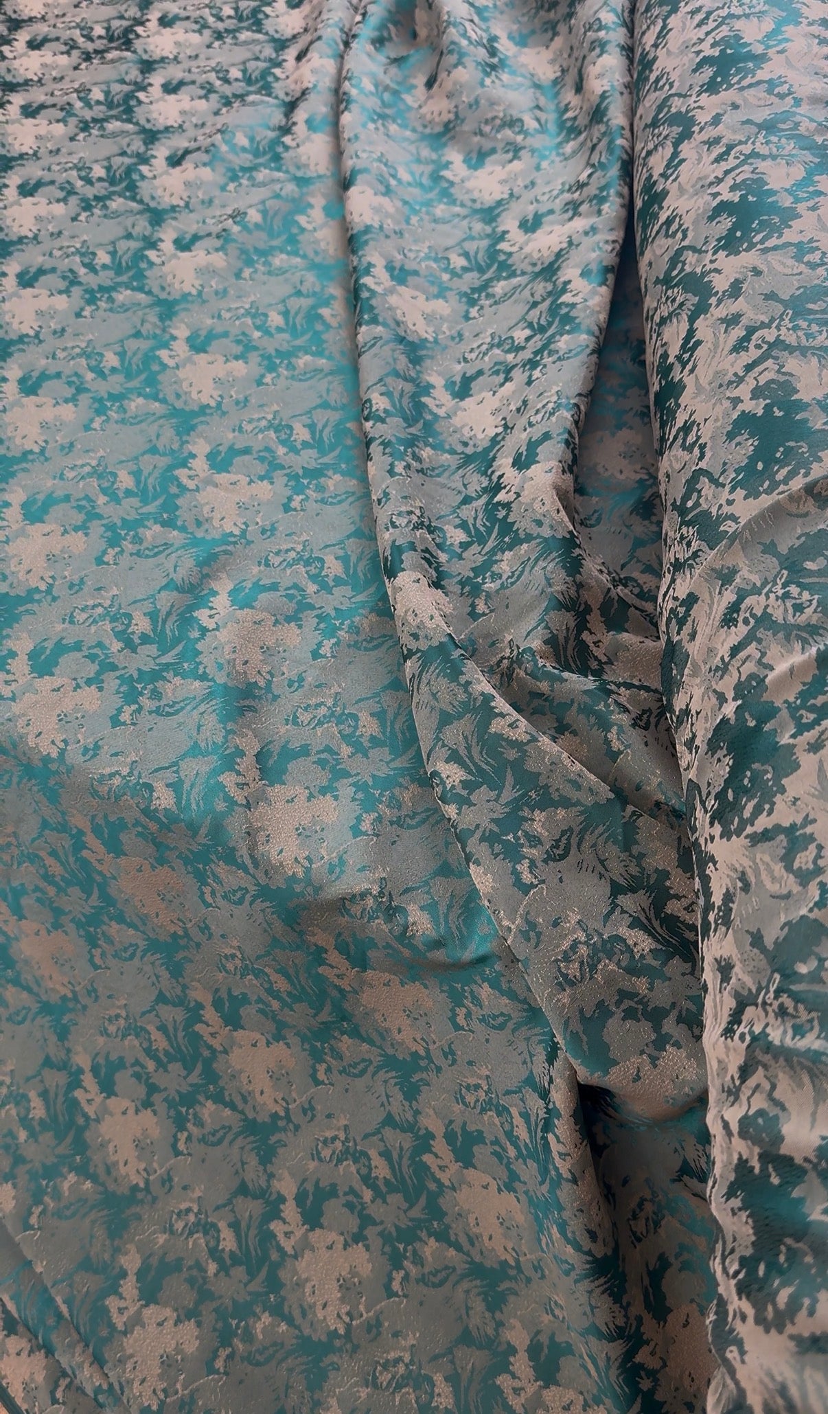 Emerald Green Floral Jacquard Brocade Fabric | Sold by the Metre
