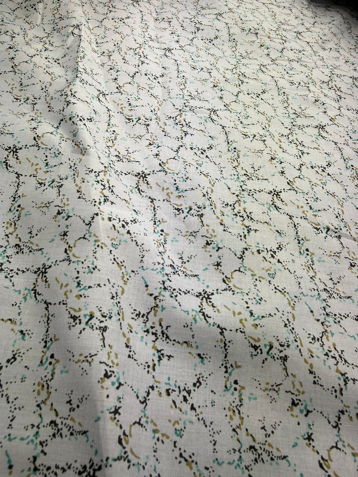 Micro Floral on Ivory Cotton Dress Fabric | Sold by the Metre
