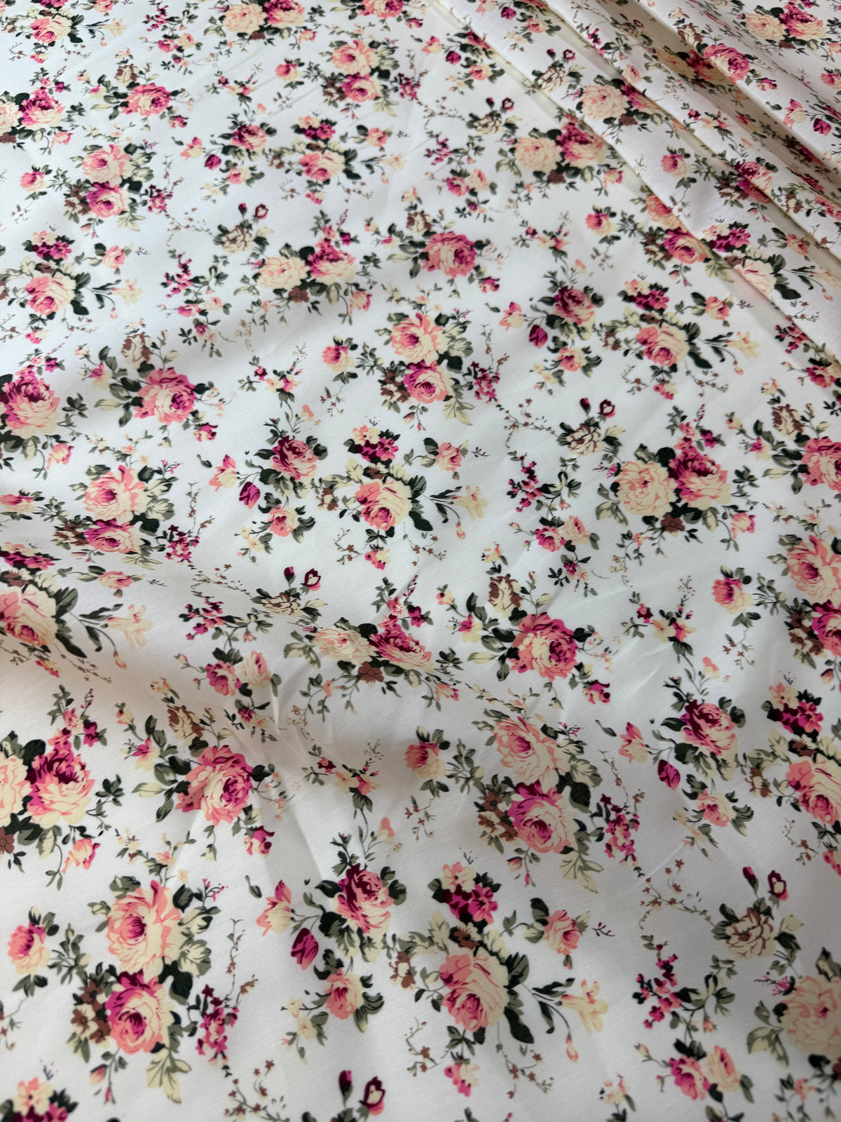 Vintage Rose Cotton Dress Fabric | Sold by the Metre