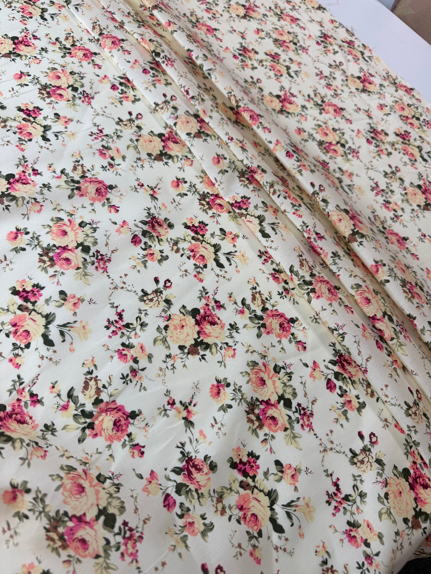 Vintage Rose Cotton Dress Fabric | Sold by the Metre