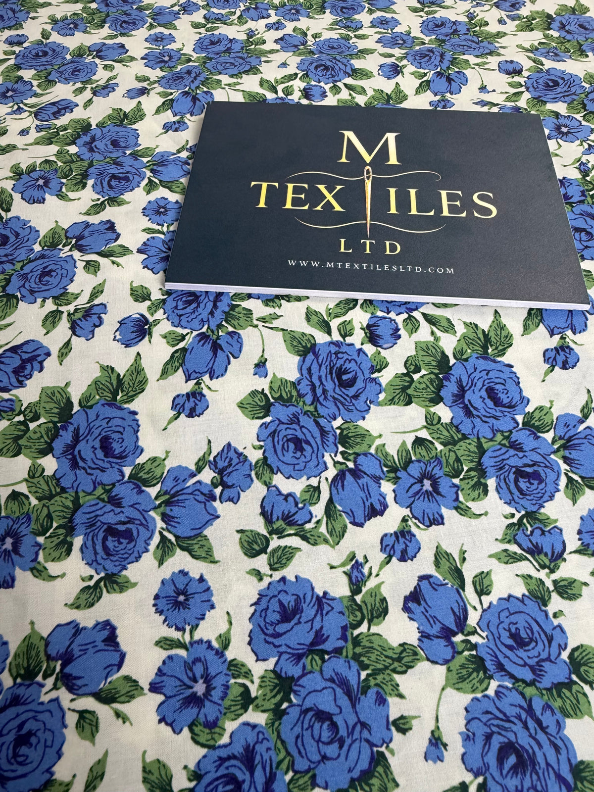 Red & Blue Rose Cotton Dress Fabric |  Sold by the Metre | 2 Colours Available