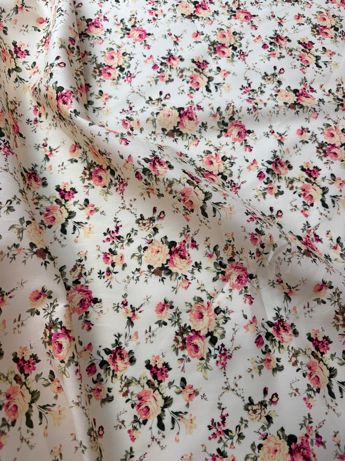 Vintage Rose Cotton Dress Fabric | Sold by the Metre