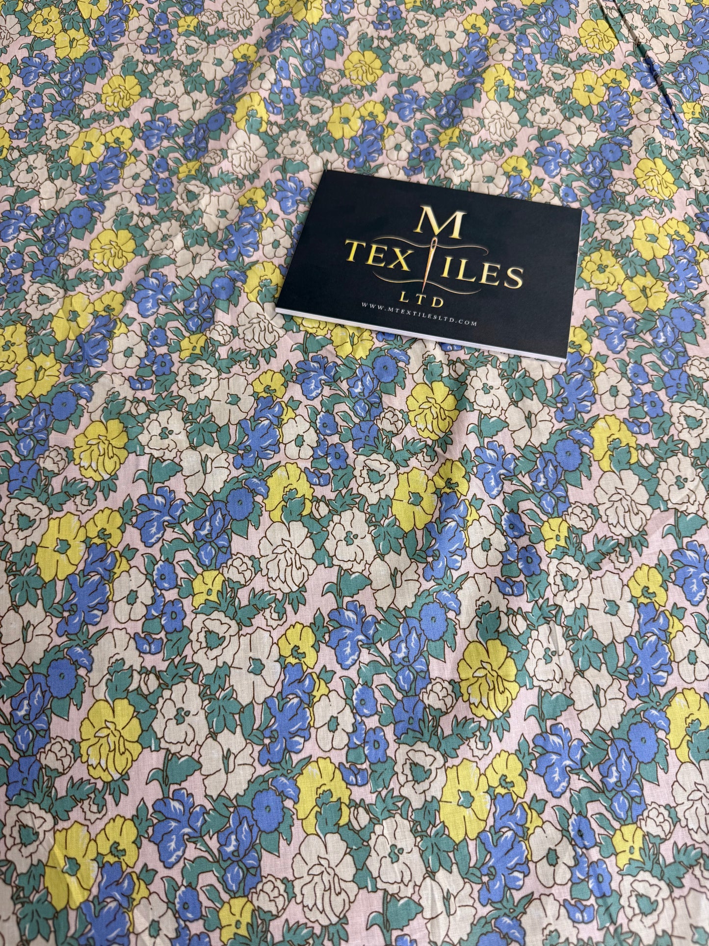 Pastel Rose Garden Cotton Dress Fabric | Sold by the Metre