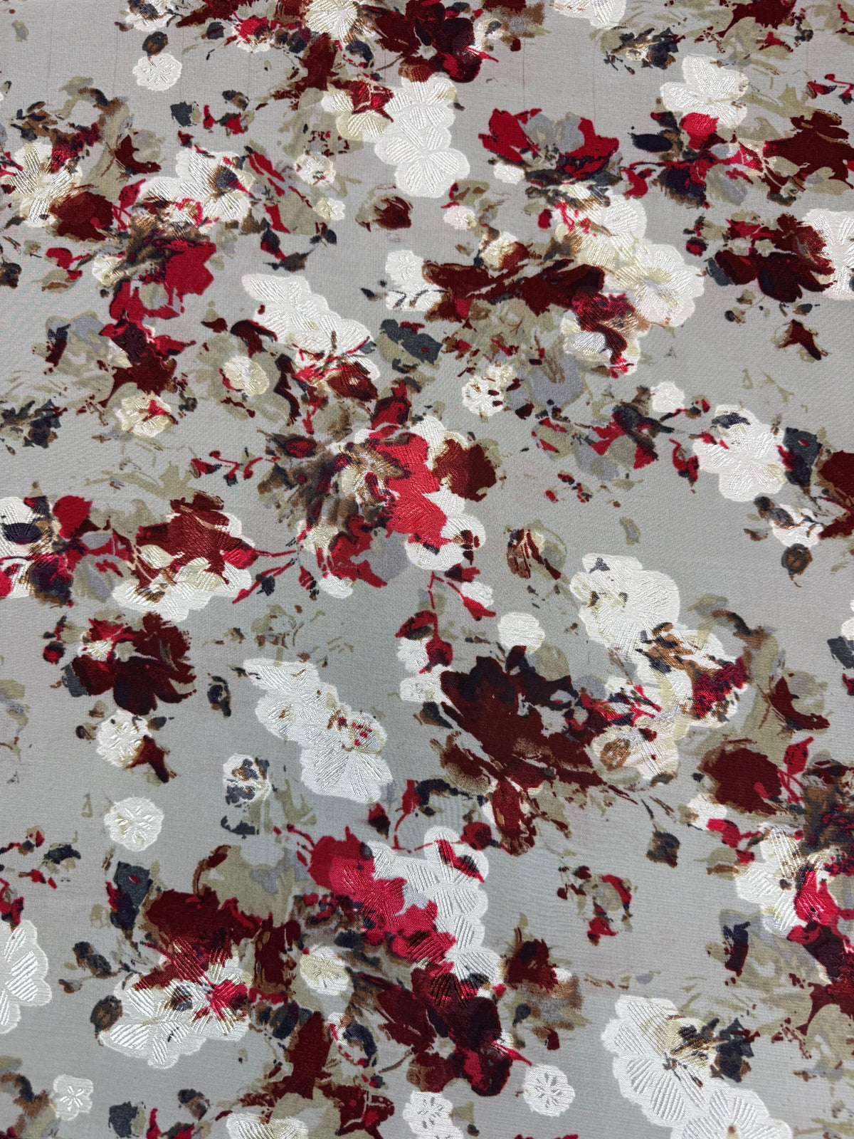 Burgundy Watercolour Chiffon Lurex Chiffon Fabric | Sold by the Metre