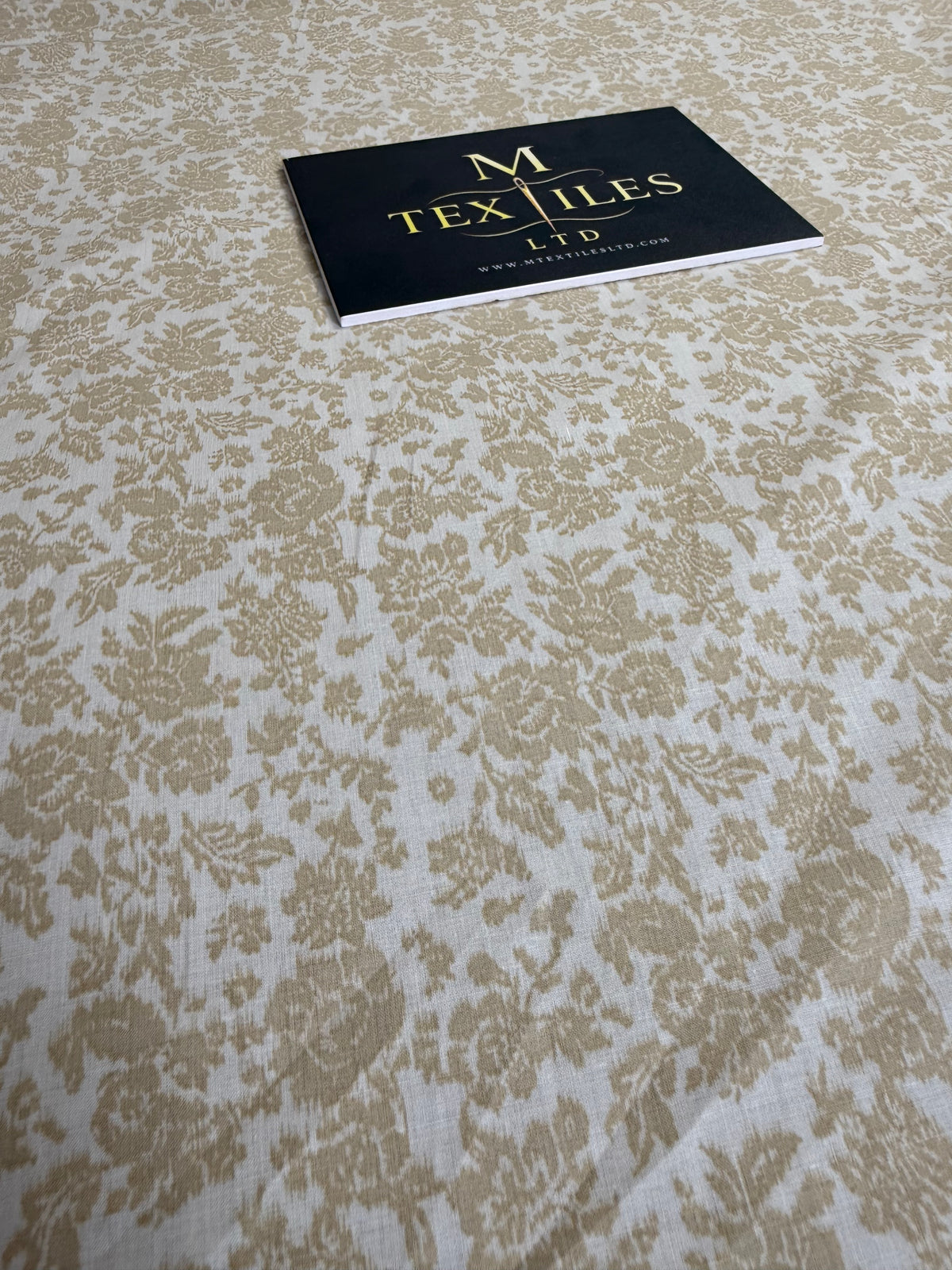 Olive & Taupe Ditsy Floral Cotton Dress Fabric | Sold by the Metre