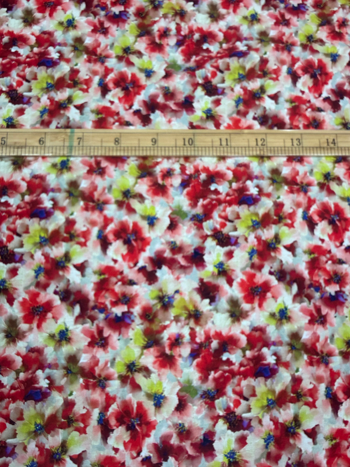 Red Watercolour Poppy Viscose Dress Fabric | Sold by the Metre