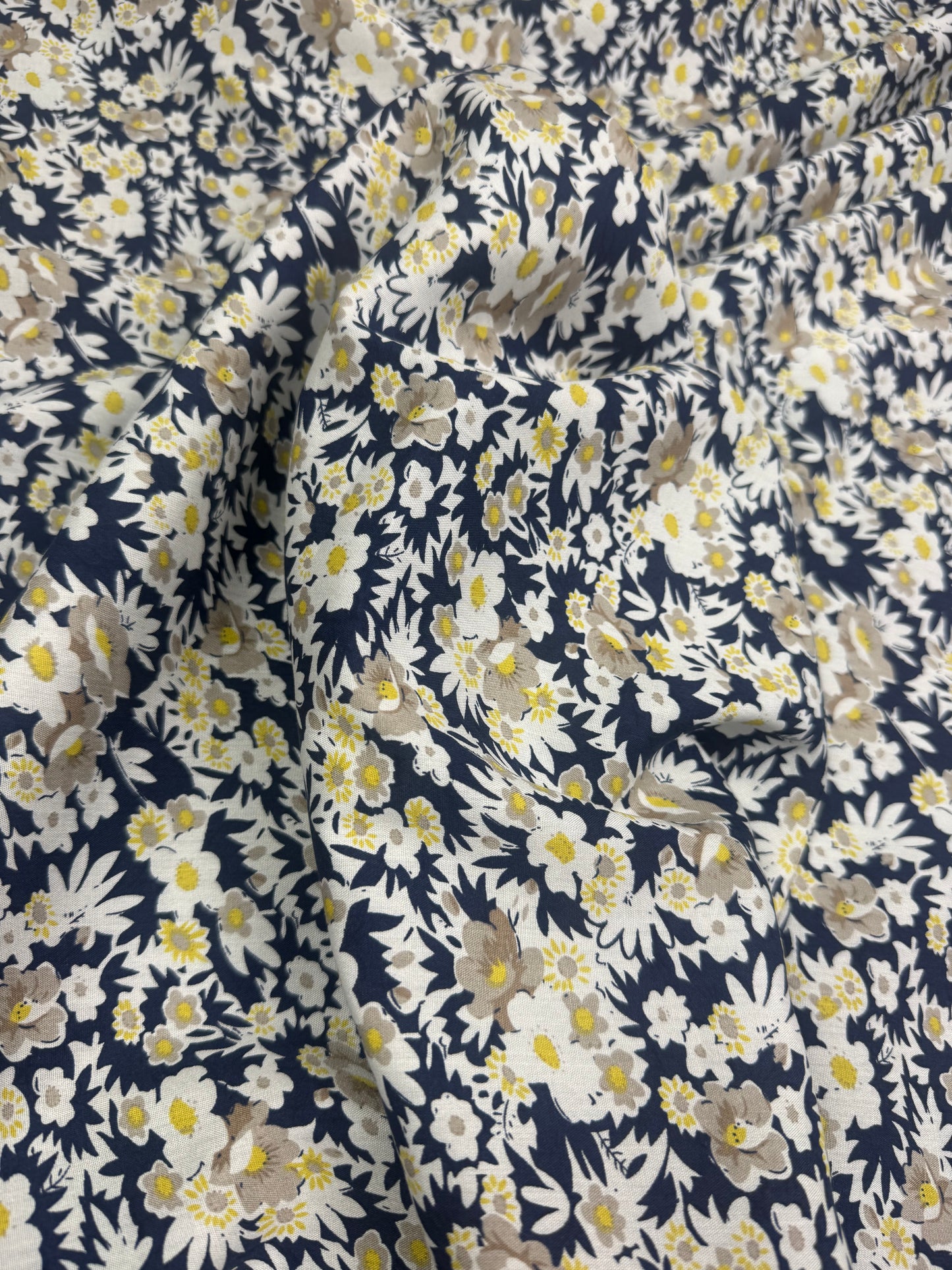 Daisy Meadow Viscose Dress Fabric | Sold by the Metre