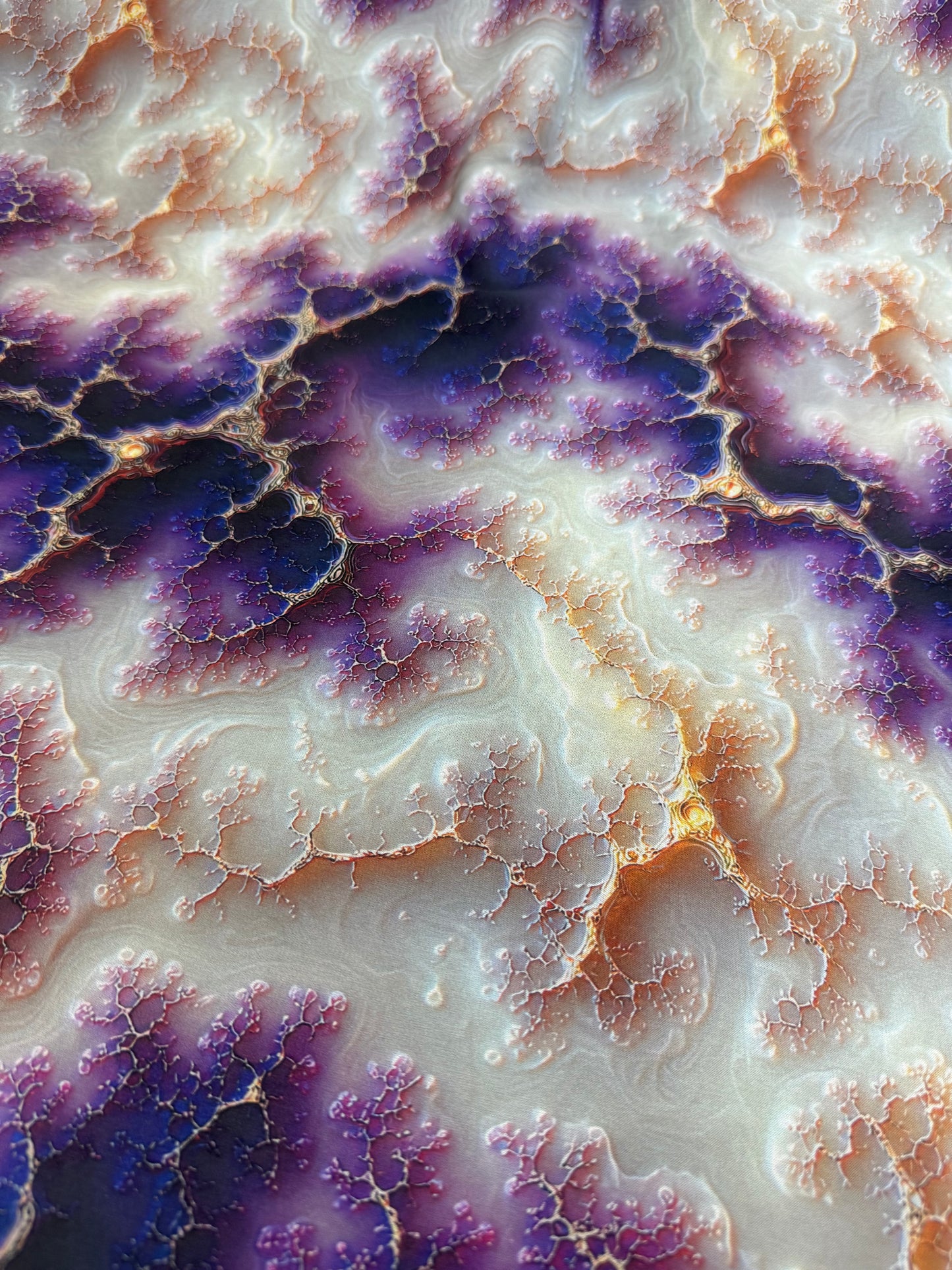 Magenta Marble Abstract Polyester Dress Fabric | Sold by the Metre