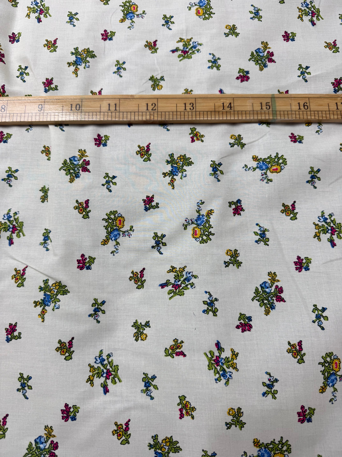 Folk Ditsy on Cream Cotton Dress Fabric | Sold by the Metre