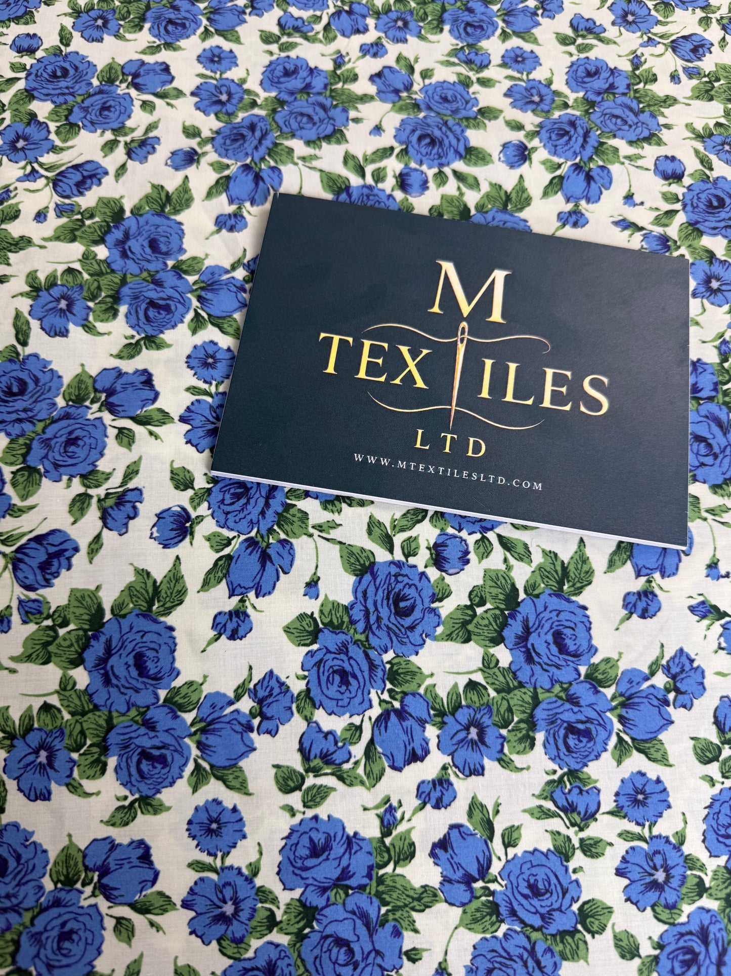 Red & Blue Rose Cotton Dress Fabric |  Sold by the Metre | 2 Colours Available