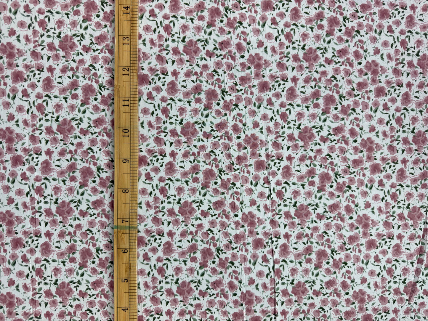Dusty Pink Rose Trail Polyester Dress Fabric | Sold by the Metre