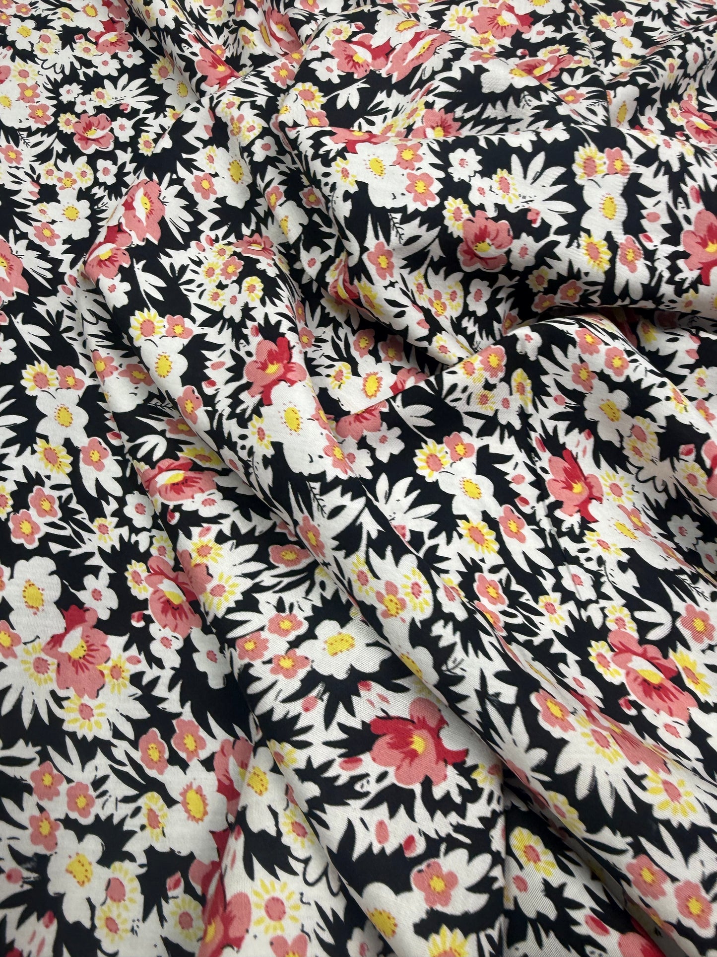 Daisy Meadow Viscose Dress Fabric | Sold by the Metre