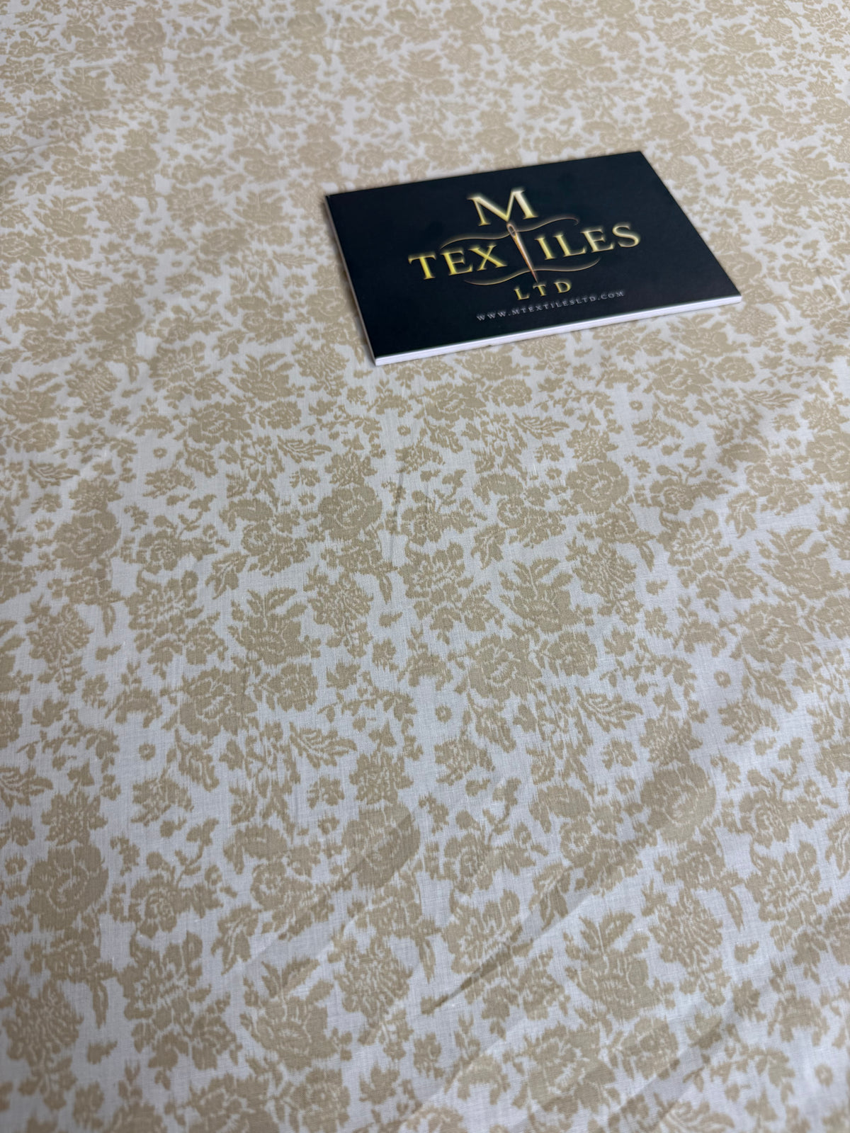 Olive & Taupe Ditsy Floral Cotton Dress Fabric | Sold by the Metre