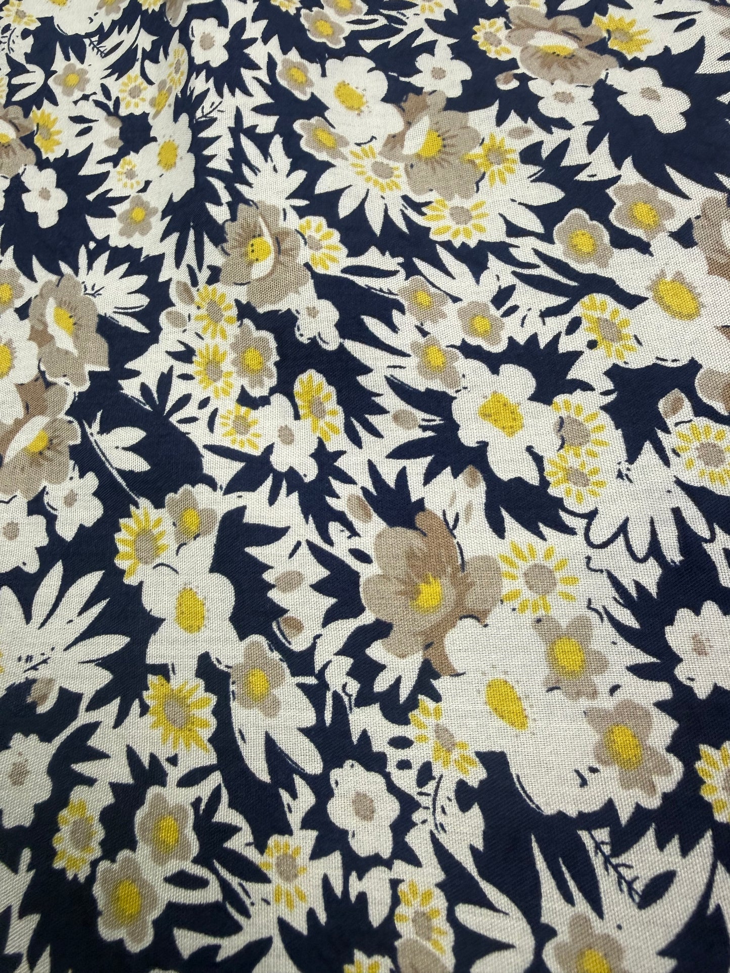 Daisy Meadow Viscose Dress Fabric | Sold by the Metre