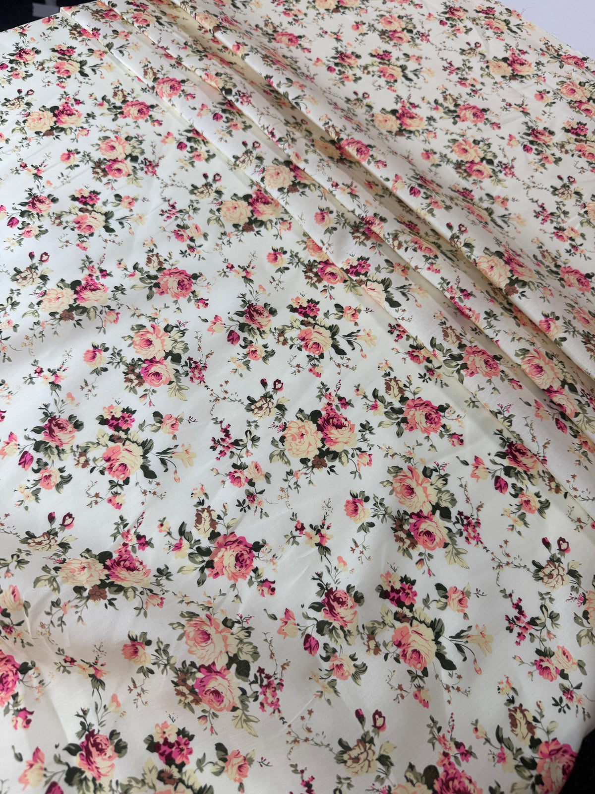 Vintage Rose Cotton Dress Fabric | Sold by the Metre