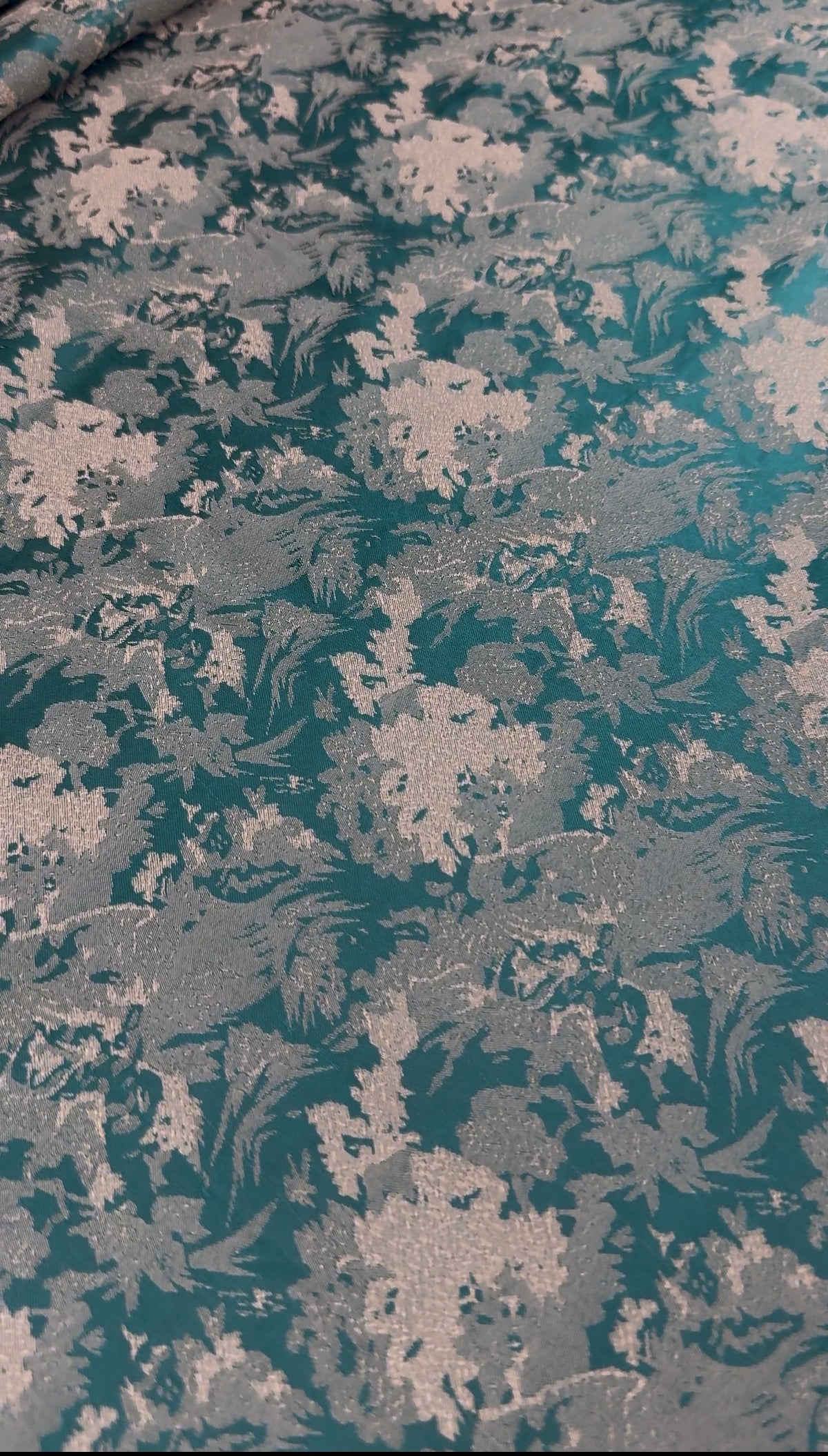 Emerald Green Floral Jacquard Brocade Fabric | Sold by the Metre