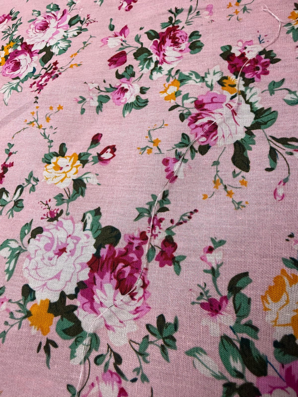 Vintage Rose Cotton Dress Fabric | Sold by the Metre