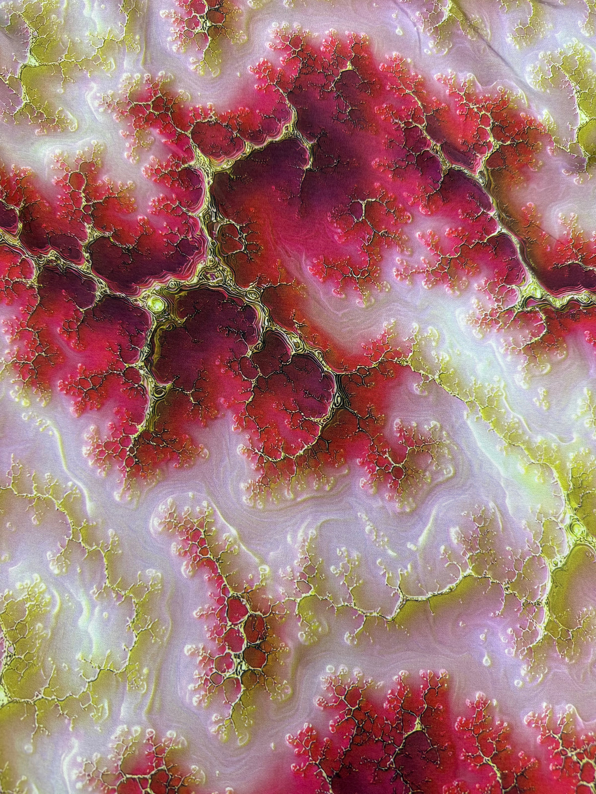 Magenta Marble Abstract Polyester Dress Fabric | Sold by the Metre