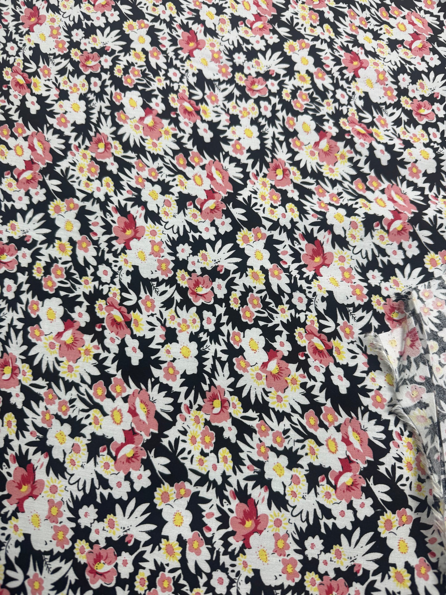 Daisy Meadow Viscose Dress Fabric | Sold by the Metre