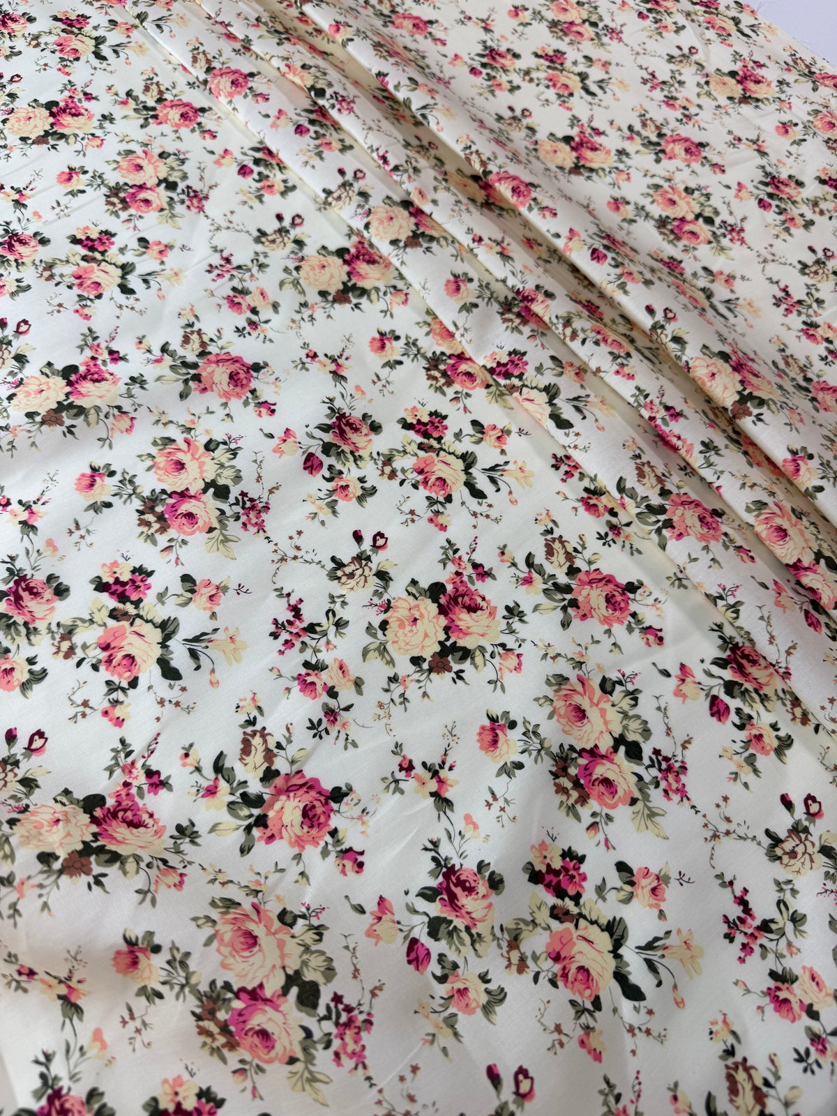 Vintage Rose Cotton Dress Fabric | Sold by the Metre