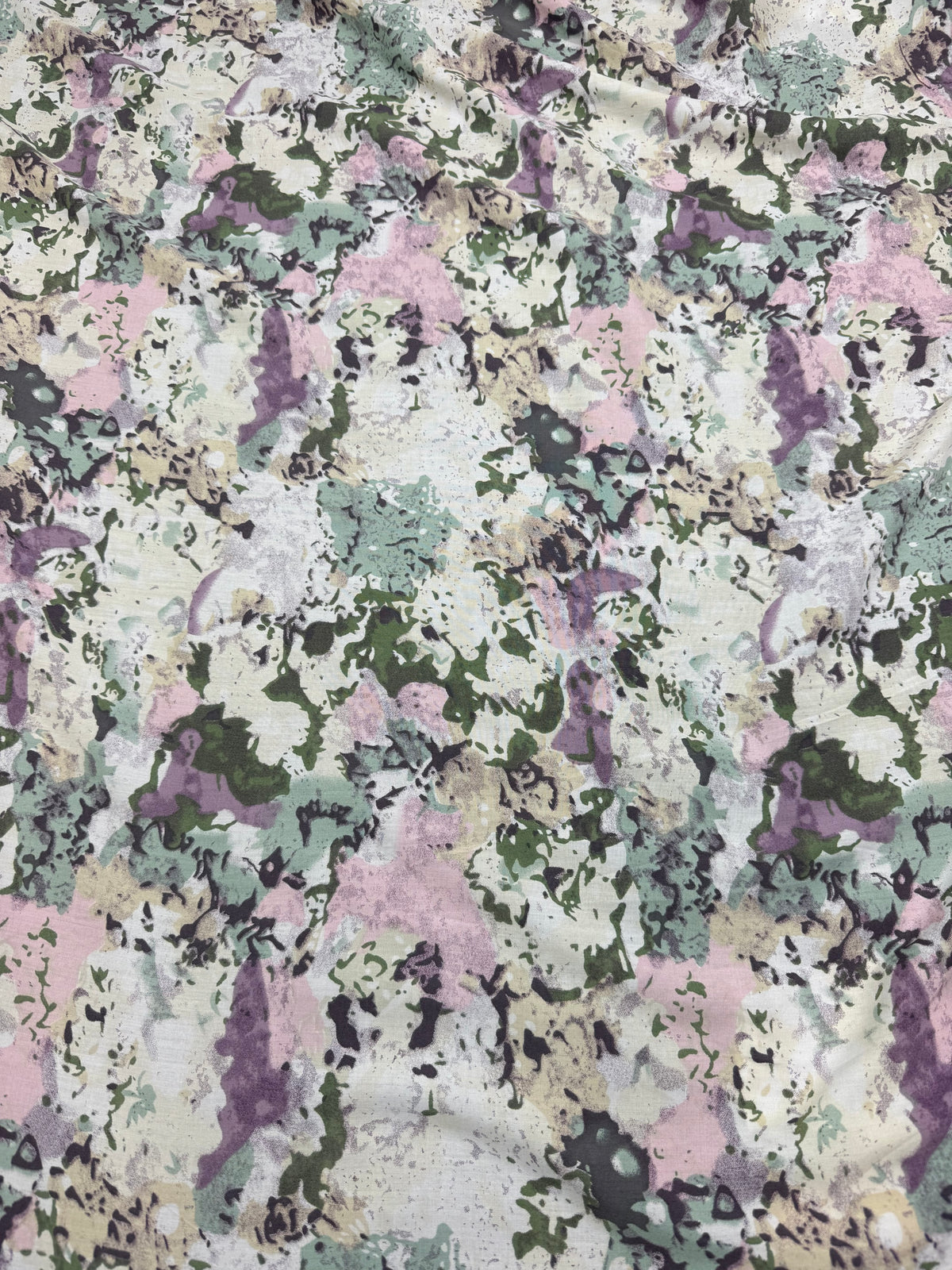 Pastel Abstract Blossom Viscose Dress Fabric | Sold by the Metre